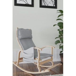 Mobildeco Sultan Ahşap Sallanan Sandalye Gri (Doğal)