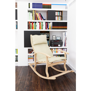  Mobildeco Padişah Ahşap Sallanan Sandalye Krem - Doğal