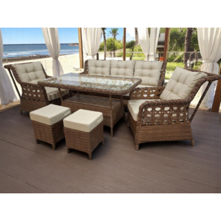 HELİOS RATTAN BAHÇE MOBİLYASI/BALKON TAKIM  KAHVE RENGİ