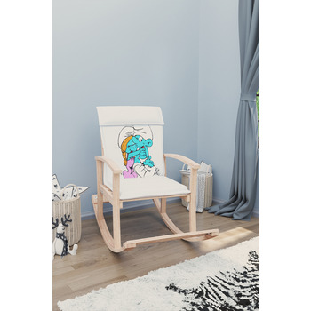 Mobildeco Pinokyo Ahşap Çocuk Sallanan Sandalye Koltuğu Sarılan Şirin (Doğal)