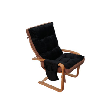 Mobildeco Şehzade Ahşap Cepli Yaylanır Dinlenme Koltuğu Çift Renktir Siyah/ Siyah Babyface