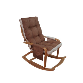 Mobildeco Şehzade Ahşap Sallanan Sandalye Ve Dinlenme Koltuğu Çift Renk (Kahve/Krem) doğal