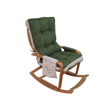 Mobildeco Şehzade Ahşap Sallanan Sandalye Ve Dinlenme Koltuğu Çift Renk (Yeşil/Krem) doğal