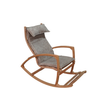 Mobildeco Vezir Ahşap Sallanan Sandalye Dinlenme Koltuğu Sütlü Kahve 