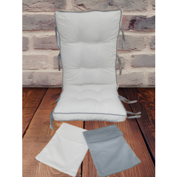  LÜX Sallanan Sandalye Minderi Çift Renkli Çift Cepli Gri-Krem (47 LİK)