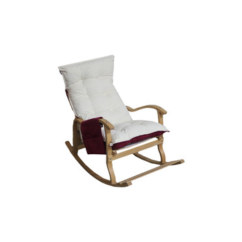 Mobildeco Erciyes Krem/Bordo Çift Renkli Cepli Sallanan Sandalye Dinlenme,emzirme,tv,okuma,koltuğu Berjer MD-TV