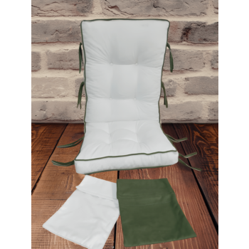  LÜX Sallanan Sandalye Minderi Çift Renkli Çift Cepli Krem-Yeşil(47LİK)