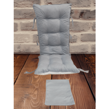  Sallanan Sandalye Minderi Çift Renkli Tek Cepli Gri-Krem