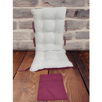  Sallanan Sandalye Minderi Çift Renkli Tek Cepli Krem-Bordo