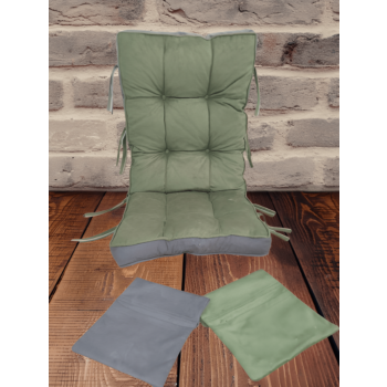  LÜX Sallanan Sandalye Minderi Çift Renkli Çift Cepli Yeşil-Füme (47LİK)