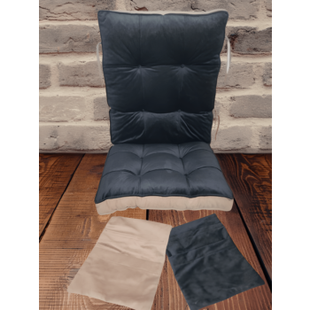  Lüx Baby Face Sallanan Sandalye Minderi Çift Renkli Çift Cepli Siyah-Siyah (47LİK)