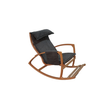 Mobildeco Vezir Ahşap Sallanan Sandalye Dinlenme Koltuğu Füme