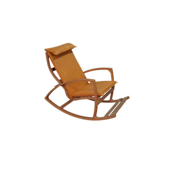 Mobildeco Vezir Ahşap Sallanan Sandalye Dinlenme Koltuğu Sarı