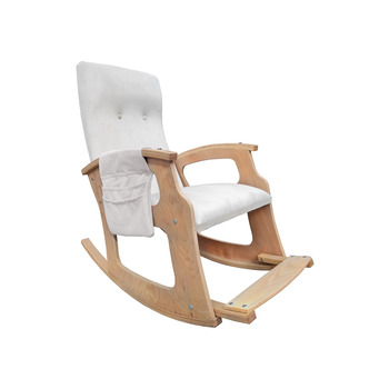 Mobildeco Hünkar Ahşap Sallanan Sandalye Krem - Doğal