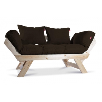 Mobildeco Kombin Wood Ahşap İki Kişilik Kanepe (Doğal/Kahverengi)