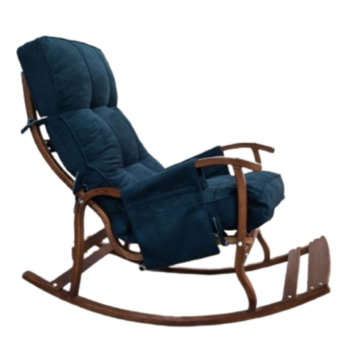 Mobildeco CEVİZ Sultan Lüx Ahşap Çift Minderli Çift Cepli Sallanan Sandalye  PETROL YEŞİLİ