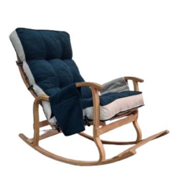 Mobildeco Sultan Lüx Ahşap Çift Minderli Çift Cepli Sallanan Sandalye  PETROL YEŞİLİ/KREM