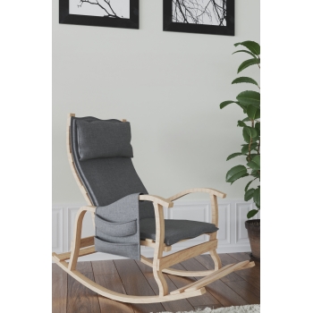 Mobildeco Sultan Ahşap Sallanan Sandalye Füme (Doğal)