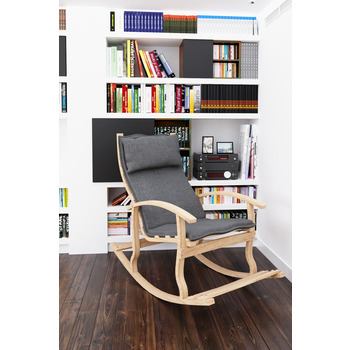 Mobildeco Padişah Ahşap Sallanan Sandalye Füme - Doğal