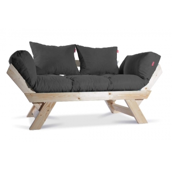 Mobildeco Kombin Wood Ahşap İki Kişilik Kanepe (doğal/Füme)