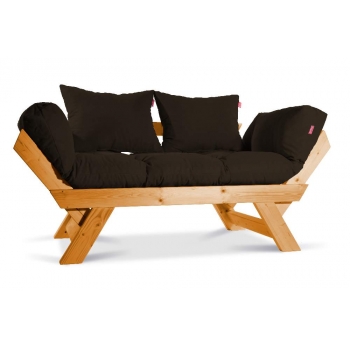 Mobildeco Kombin Wood Ahşap İki Kişilik Kanepe (doğal/Kahverengi)