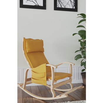 Mobildeco Sultan Ahşap Sallanan Sandalye Sarı Doğal