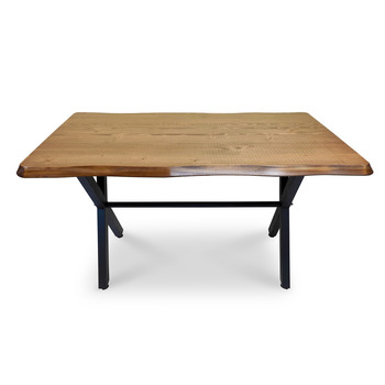 Mobildeco Masif Ahşap  80 x140 Kütük Yemek Masası Ceviz X Ayaklı