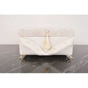 MobilDeco Sultan Takı Makyaj Mücevher Kutusu Beyaz