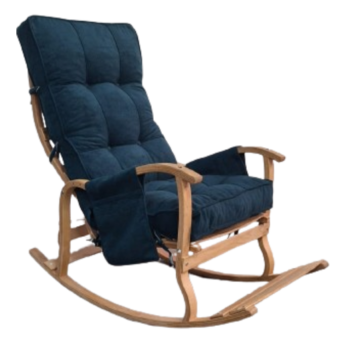 Mobildeco Sultan Lüx Ahşap Çift Minderli Çift Cepli Sallanan Sandalye  PETROL YEŞİLİ