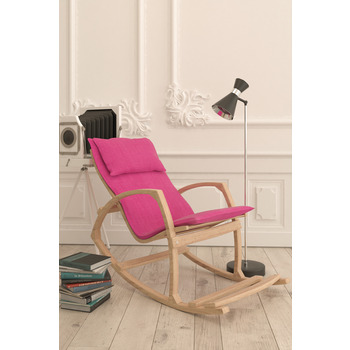 Mobildeco Vezir Ahşap Sallanan Sandalye Dinlenme Koltuğu Fuşya