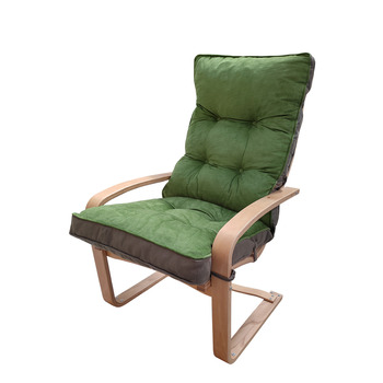 Mobildeco Şehzade Ahşap Yaylanır Dinlenme Koltuğu Çift Renktir Yeşil/Füme