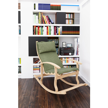  Mobildeco Padişah Ahşap Sallanan Sandalye Yeşil - Doğal