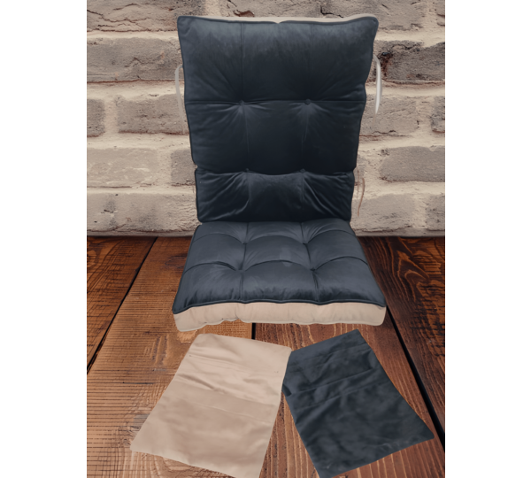  Lüx Baby Face Sallanan Sandalye Minderi Çift Renkli Çift Cepli Siyah-Siyah (47LİK)